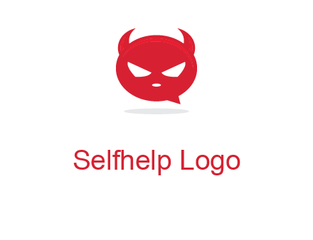devil chat bubble logo
