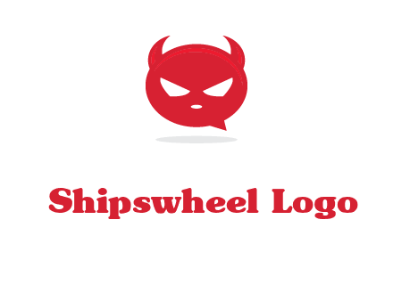 devil chat bubble logo