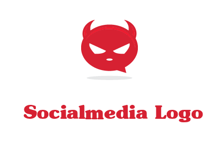 devil chat bubble logo
