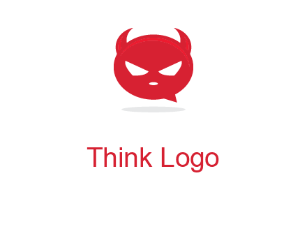 devil chat bubble logo