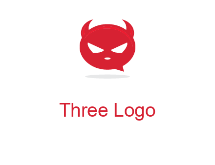 devil chat bubble logo