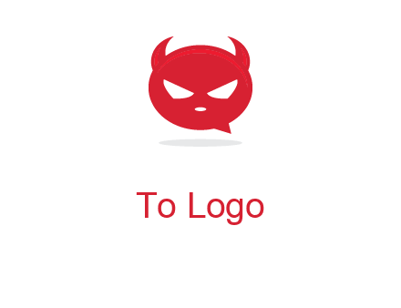 devil chat bubble logo