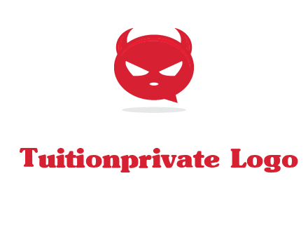 devil chat bubble logo
