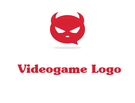 devil chat bubble logo