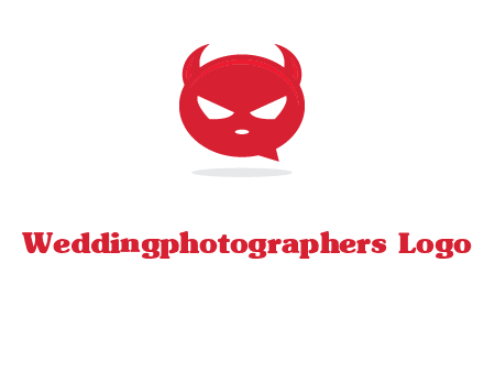 devil chat bubble logo