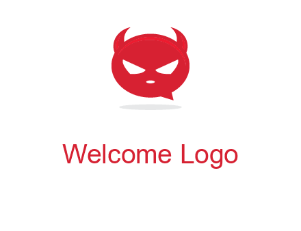 devil chat bubble logo
