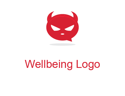 devil chat bubble logo