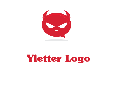 devil chat bubble logo