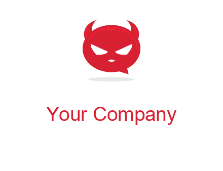devil chat bubble logo