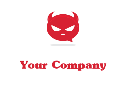 devil chat bubble logo