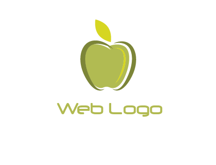 apple with leaf icon