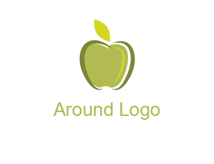 apple with leaf icon