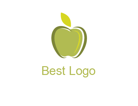 apple with leaf icon