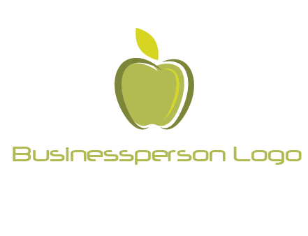 apple with leaf icon