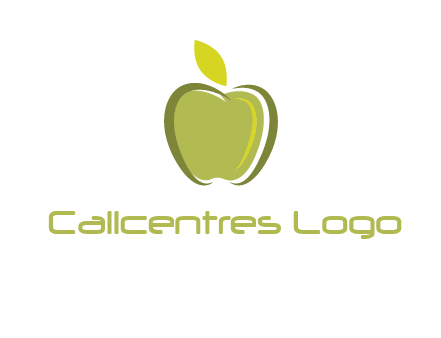 apple with leaf icon