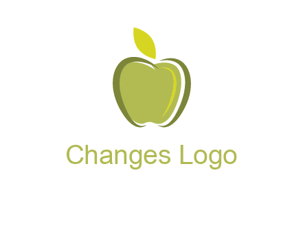 apple with leaf icon