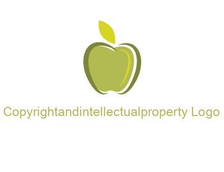 apple with leaf icon