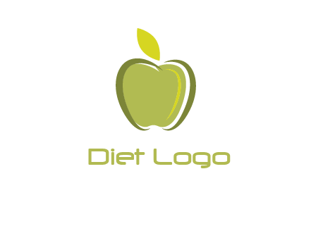 apple with leaf icon