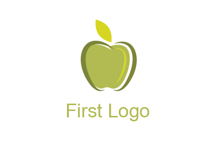 apple with leaf icon