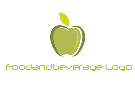 apple with leaf icon