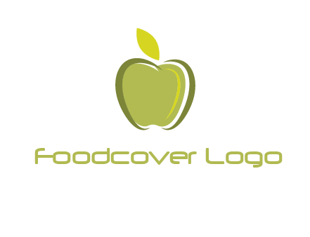 apple with leaf icon