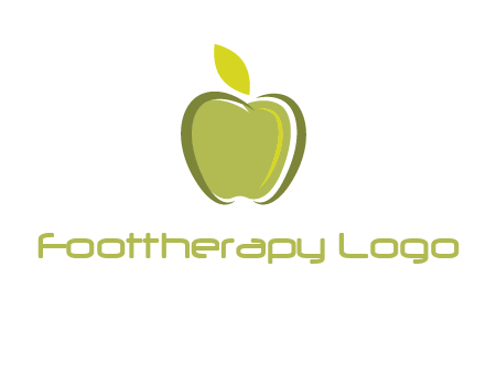 apple with leaf icon