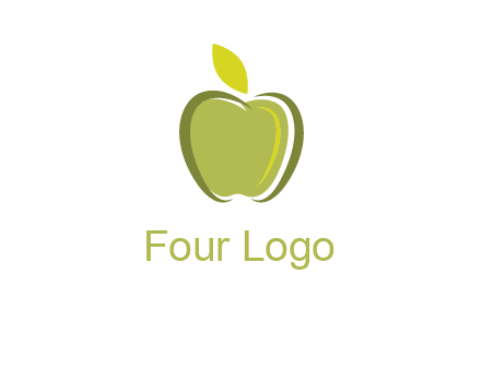 apple with leaf icon