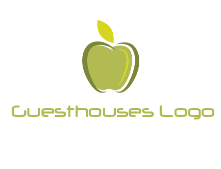 apple with leaf icon
