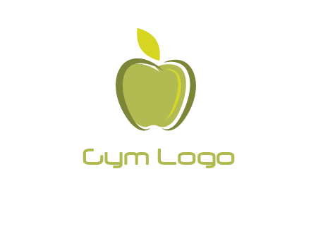 apple with leaf icon