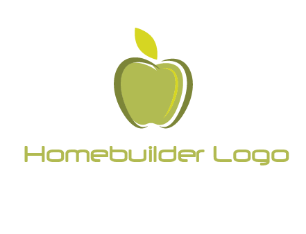 apple with leaf icon