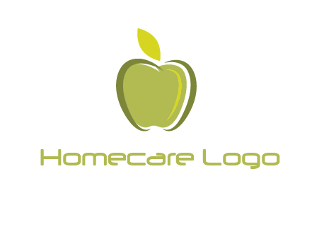 apple with leaf icon