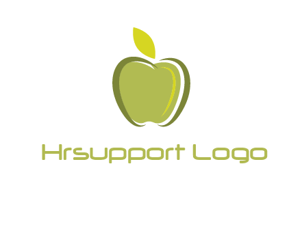 apple with leaf icon