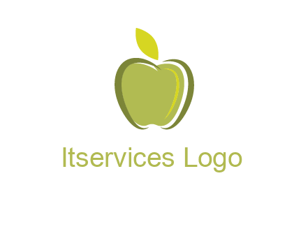 apple with leaf icon