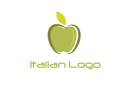 apple with leaf icon