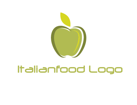 apple with leaf icon