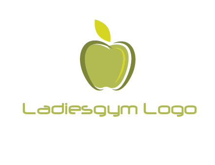 apple with leaf icon