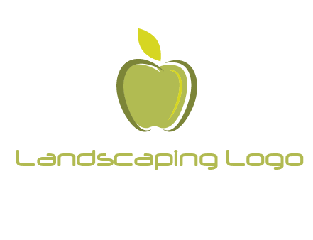 apple with leaf icon