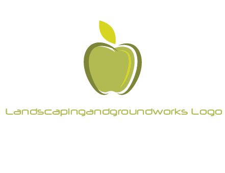 apple with leaf icon