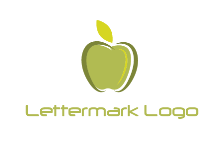 apple with leaf icon