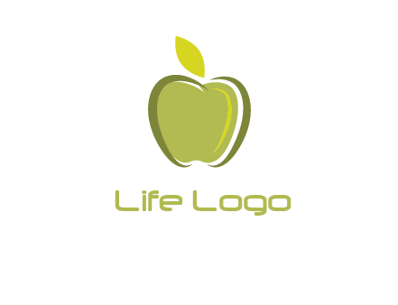 apple with leaf icon