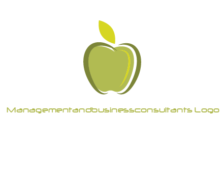 apple with leaf icon