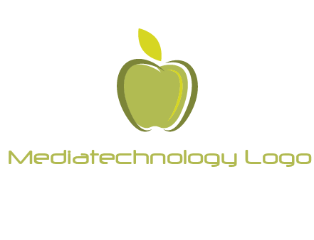 apple with leaf icon