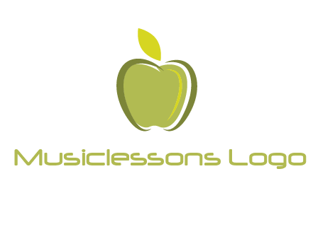 apple with leaf icon