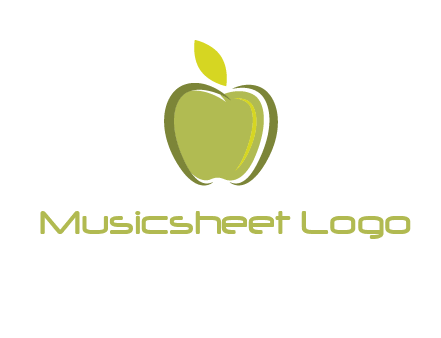apple with leaf icon