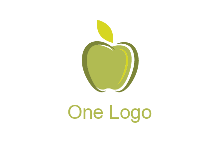apple with leaf icon