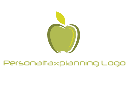 apple with leaf icon
