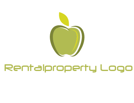 apple with leaf icon
