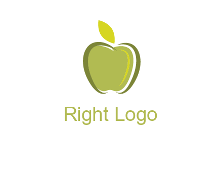 apple with leaf icon