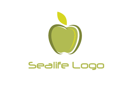 apple with leaf icon