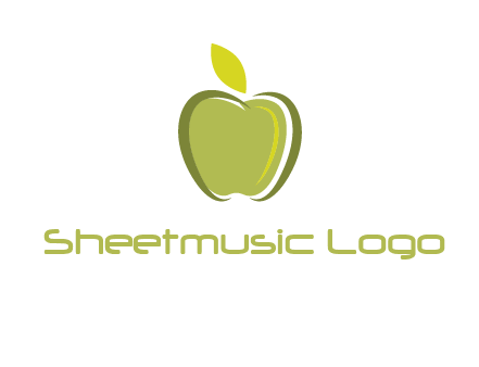 apple with leaf icon